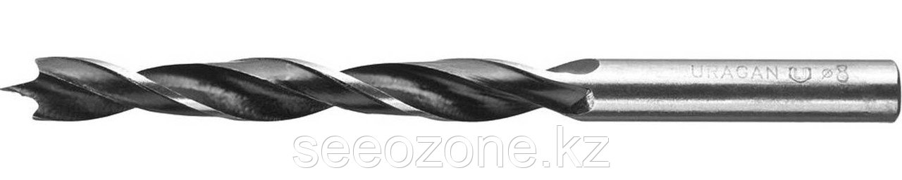 Сверло по дереву спиральное URAGAN d=8 x 110/65 мм (29419-110-08)