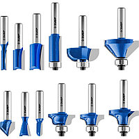 Набор профильных фрез по дереву ЗУБР, 12 шт. (28796-H12)