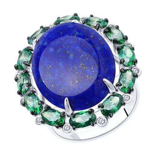 Кольцо DIAMANT ( SOKOLOV ) серебро с родием, ляпис фианит 94-310-00894-1 размеры - 18