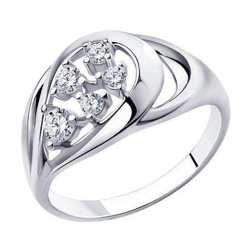Кольцо из серебра с фианитами DIAMANT ( SOKOLOV ) 94-110-00547-1 покрыто родием