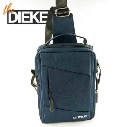 Рюкзак-сумка однолямочный с портом USB для зарядки устройств Dieke Compact #1262 (Синий), фото 2