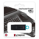 Kingston DTX/64GB USB-накопитель DT Exodia, 64Gb, USB 3.2 Gen 1, Black/Teal, фото 3