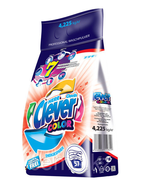 Порошок HERR CLEVER Color для цветных тканей 4,225 кг