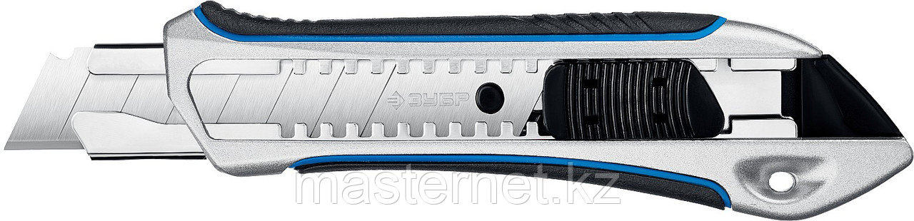Металлический обрезиненный нож с автостопом Титан-А, сегмент. лезвия 18 мм, ЗУБР Профессионал - фото 1 - id-p84264614