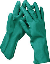 ЗУБР НИТРИЛ перчатки нитриловые, стойкие к кислотам и щелочам, размер L