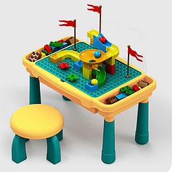 Игровой стол для конструирования со стулом и набором конструктора (аналог)