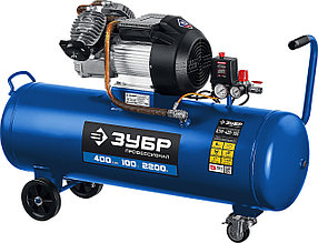Компрессор воздушный ЗУБР 2200 Вт, 400 л/мин, 100 л, (КПМ-400-100)