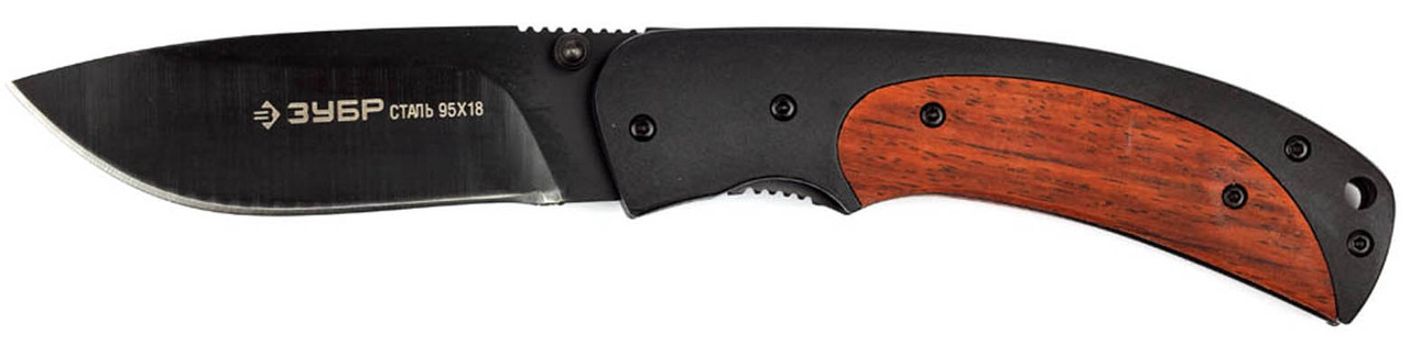 Нож складной НОРД, ЗУБР, 190 мм/лезвие 80 мм, металлическая рукоятка (47708)