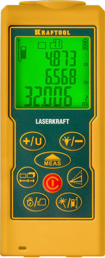 Лазерный дальномер, KRAFTOOL, дальность 5 см - 70 м, точность 1,5 мм (34760_z01)