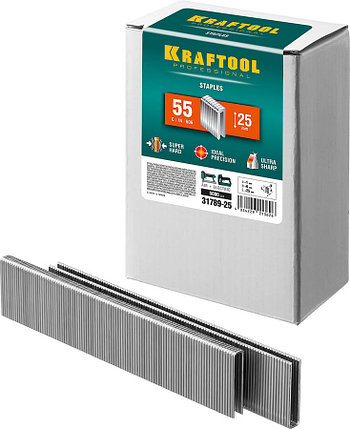 Скобы для степлера узкие, KRAFTOOL, скобы тип 55, 25 мм (31789-25), фото 2