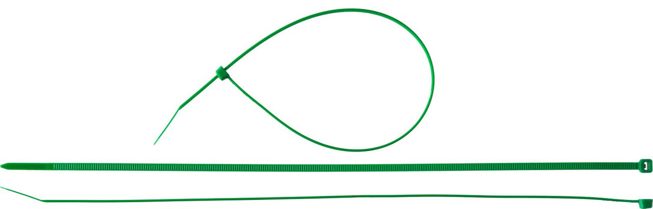 Кабельные стяжки зеленыеЗУБР 300х3.6 мм, 100 шт. (309060-36-300)