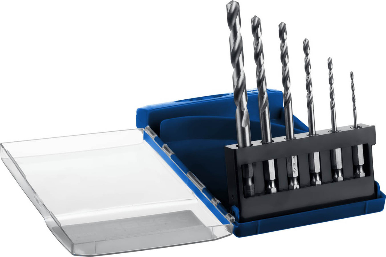 Набор сверл спиральных по металлу, ЗУБР, 6 шт. (Ø 2-8 мм), Р6М5, НЕХ 1/4", класс A, Р6М5 (29623-H6_z01)