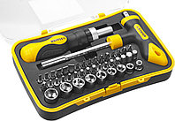 Отвертка реверсивная в наборе с битами и торцевыми головками Hercules, STAYER, 43 шт. (25084-H43)