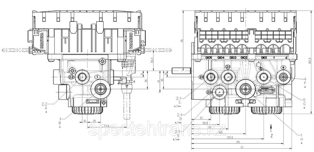 Wabco 4615130000 схема