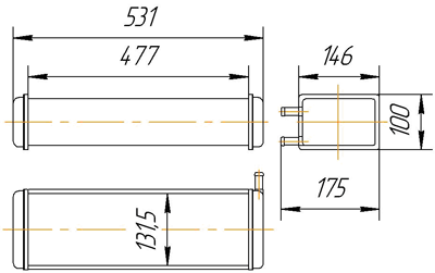 73-8101060-10 Радиатор отопителя УАЗ-3741 3-рядный (125.8101060)
