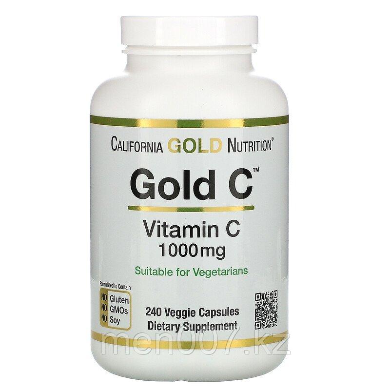 БАД Gold C, Витамин C, 1000 мг (240 капсул) California Gold Nutrition