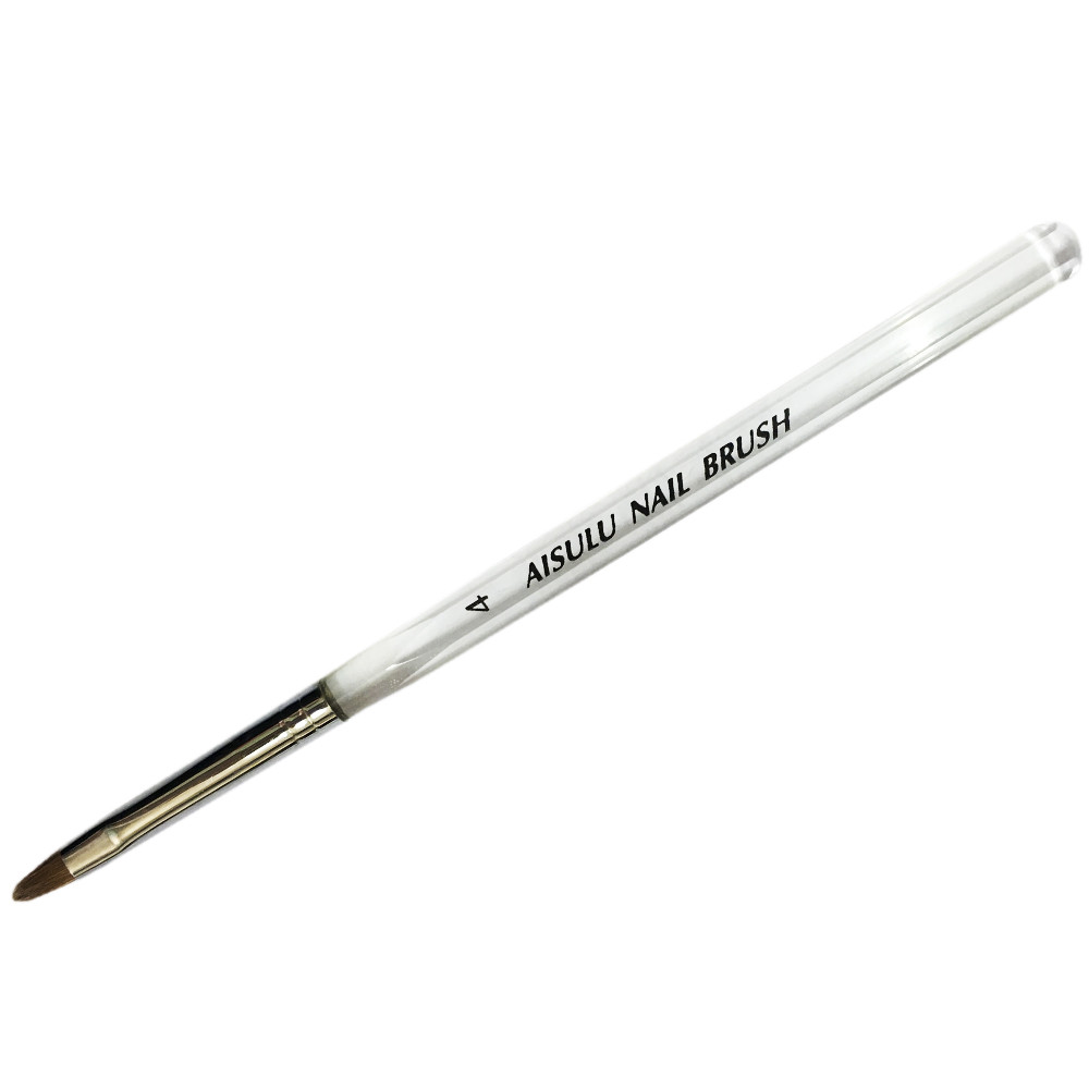 Кисточка для акрила AISULU Nail Brush №4 с прозр. ручкой №28264 - фото 1 - id-p84293915