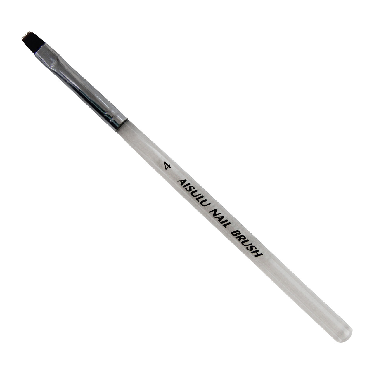 Кисточка для геля AISULU Nail Brush №4 прозр. ручкой, квадратная №29490 - фото 1 - id-p84293929