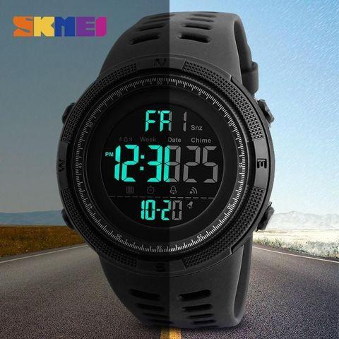 Часы наручные SKMEI 1251 Black водонепроницаемые с EL Shinner подсветкой - фото 3 - id-p84334628