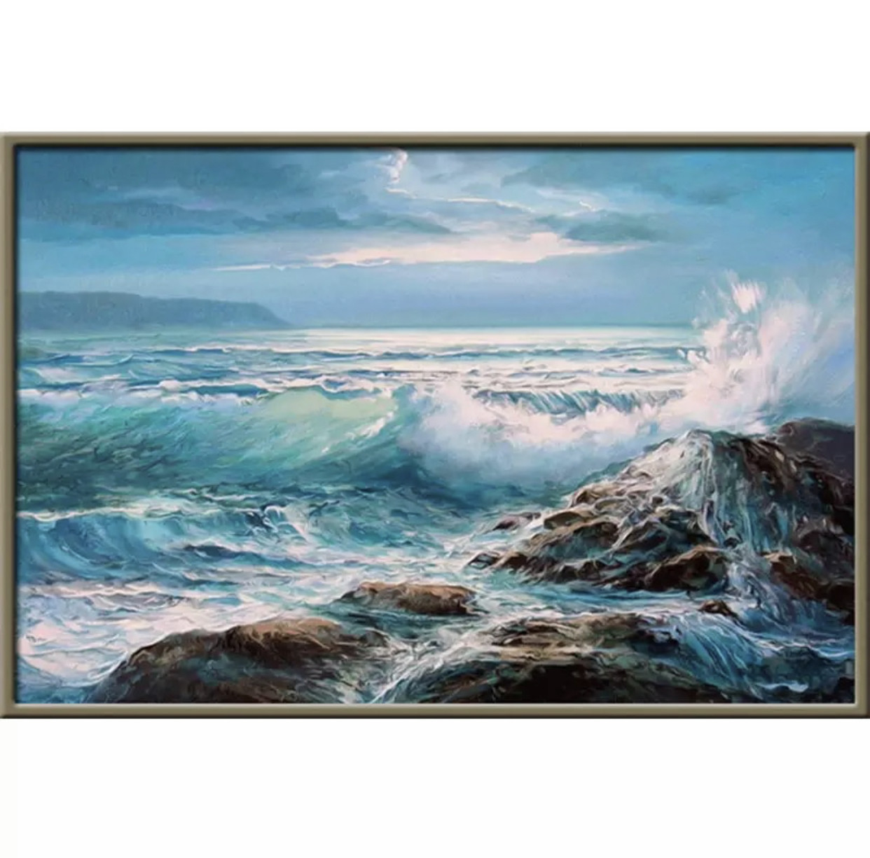 Алмазная мозаика круглые стразы 5D "МОРЕ" 100*70CM