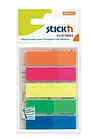 Закладки клейкие STICK`N 12х45 мм, пластиковые, 5 цветов х 25 закладок