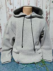 Худи Х/Б, 54(2XL) "Unisex", Россия, цвет: серый меланж