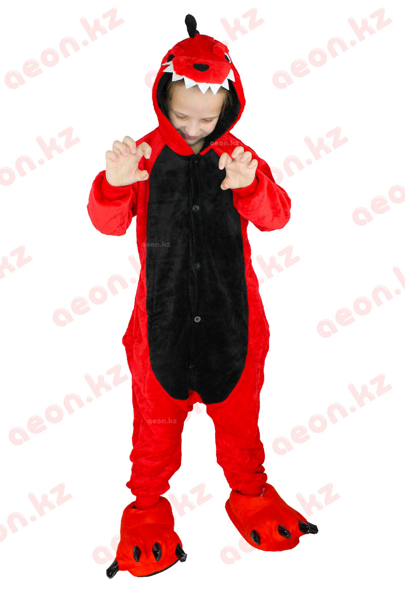 Кигуруми Красный Динозавр детский 110 - фото 2 - id-p84481791