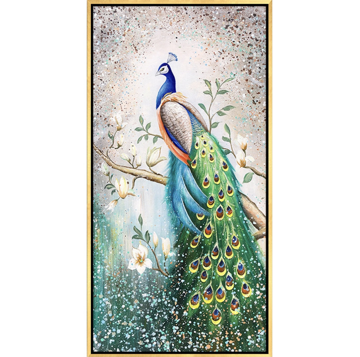 Алмазная мозаика круглые стразы 5D "ПАВЛИНЫ" 45*70CM