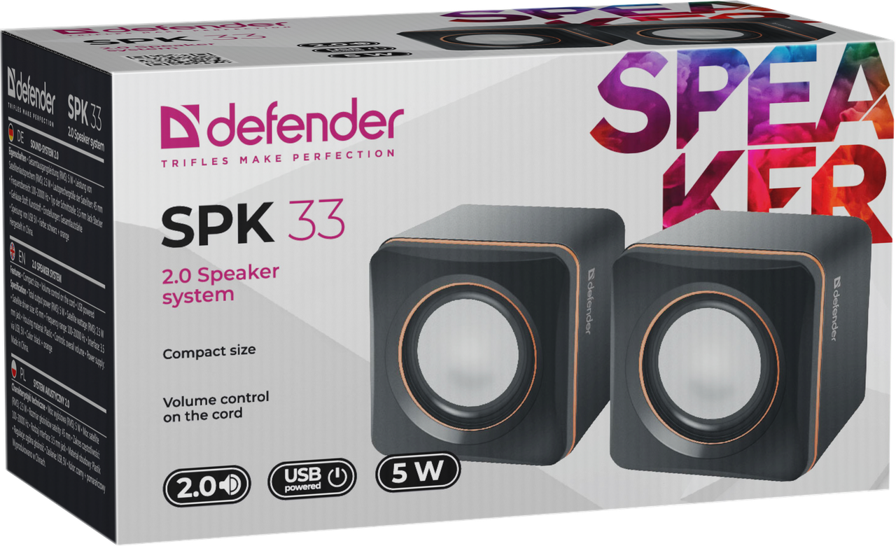 Defender 65633 Компактная акустика 2.0, SPK 33, черный - фото 2 - id-p84536284