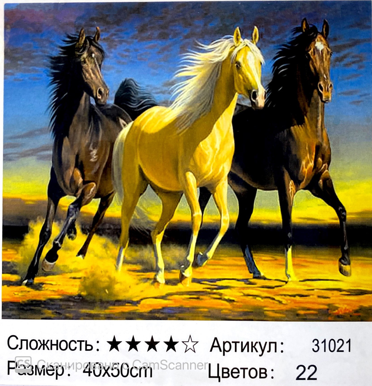 Картина по номерам " Табун " 50*40см