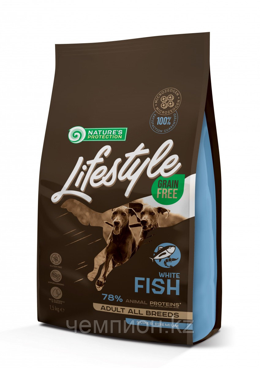 456854 Nature’s Protection LifeStyle Adult All Bread, корм для взрослых собак всех пород с рыбой, уп.10 кг.