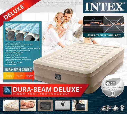 Кровать двуспальная ортопедическая INTEX Comfort-Plush DELUXE 64428 надувная с электронасосом - фото 2 - id-p84557888