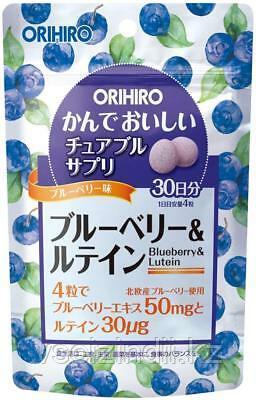 Жевательные витамины, для глаз.Orihiro. 120 штук на 30 дней.