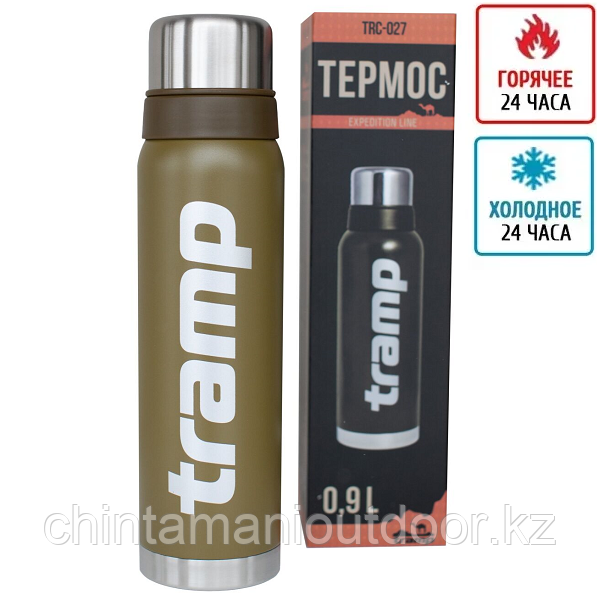 Термос Tramp 0.9л оливковый и черный, 24 часа - фото 1 - id-p84573968