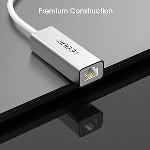 Конвертер USB-C на LAN RJ-45,1000 Mbps EDUP | Адаптер Переходник Ethernet, фото 2
