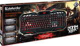 Defender 45100 клавиатура игровая проводная Doom Keeper GK-100DL 3-х цветная,19 Anti-Ghost, фото 5