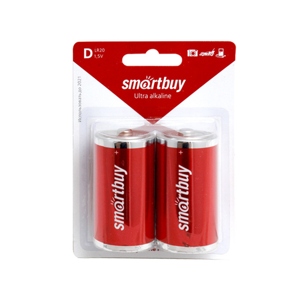 Батарейка алкалиновая Smartbuy LR20-2BL (D 1,5V)