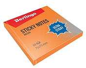 Клейкие листки BERLINGO "Ultra Sticky" 75х75 мм, оранжевый неон, 80 листов