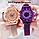 Часы женские наручные «Бриллиантовый цветок» с вращающимся циферблатом и магнитным ремешком (Фиолетовый), фото 5