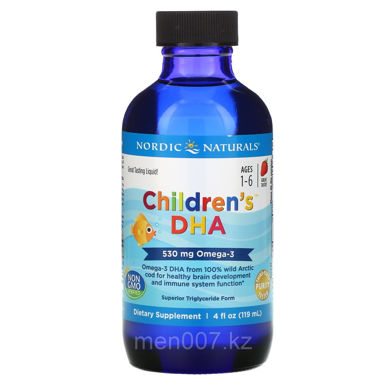 БАД Детская Omega-3 (ДГК ) со вкусом клубники для детей 1 6 лет, 530 мг (119 мл) Nordic Naturals - фото 1 - id-p84612074