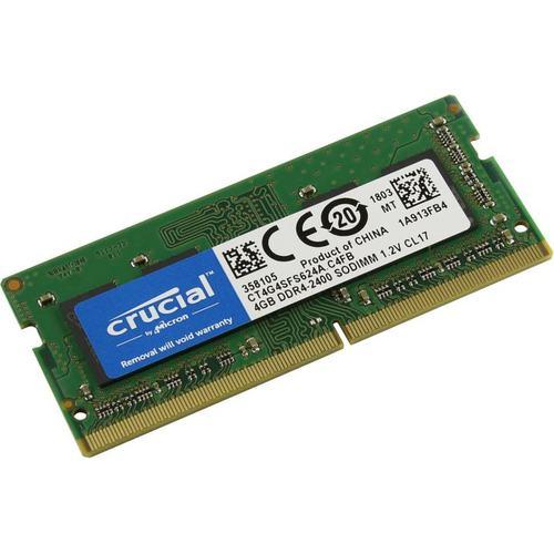 SO-DIMM 4Gb DDR4 PC19200/2400Mhz Crucial, CL17, 8 chips, 1.2v, BOX