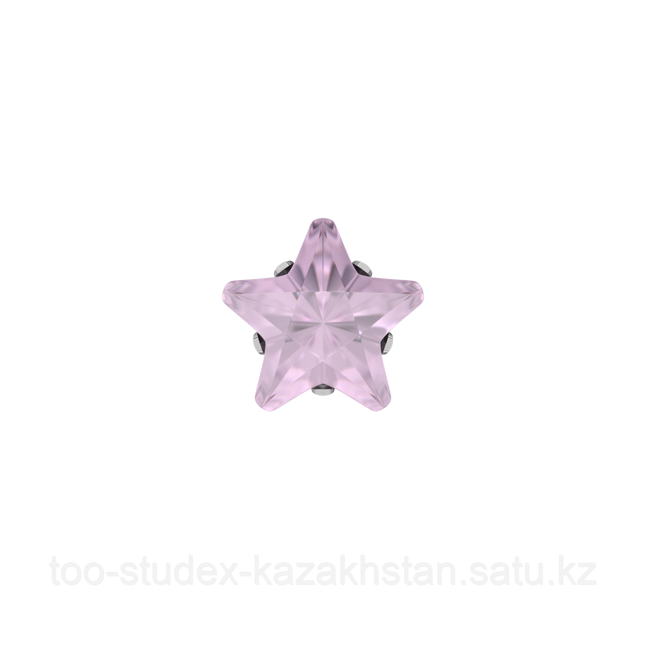 7522-0401 Серьги-иглы System75 с розовым кубиком циркония "Звезда" 4 мм - фото 6 - id-p67998352