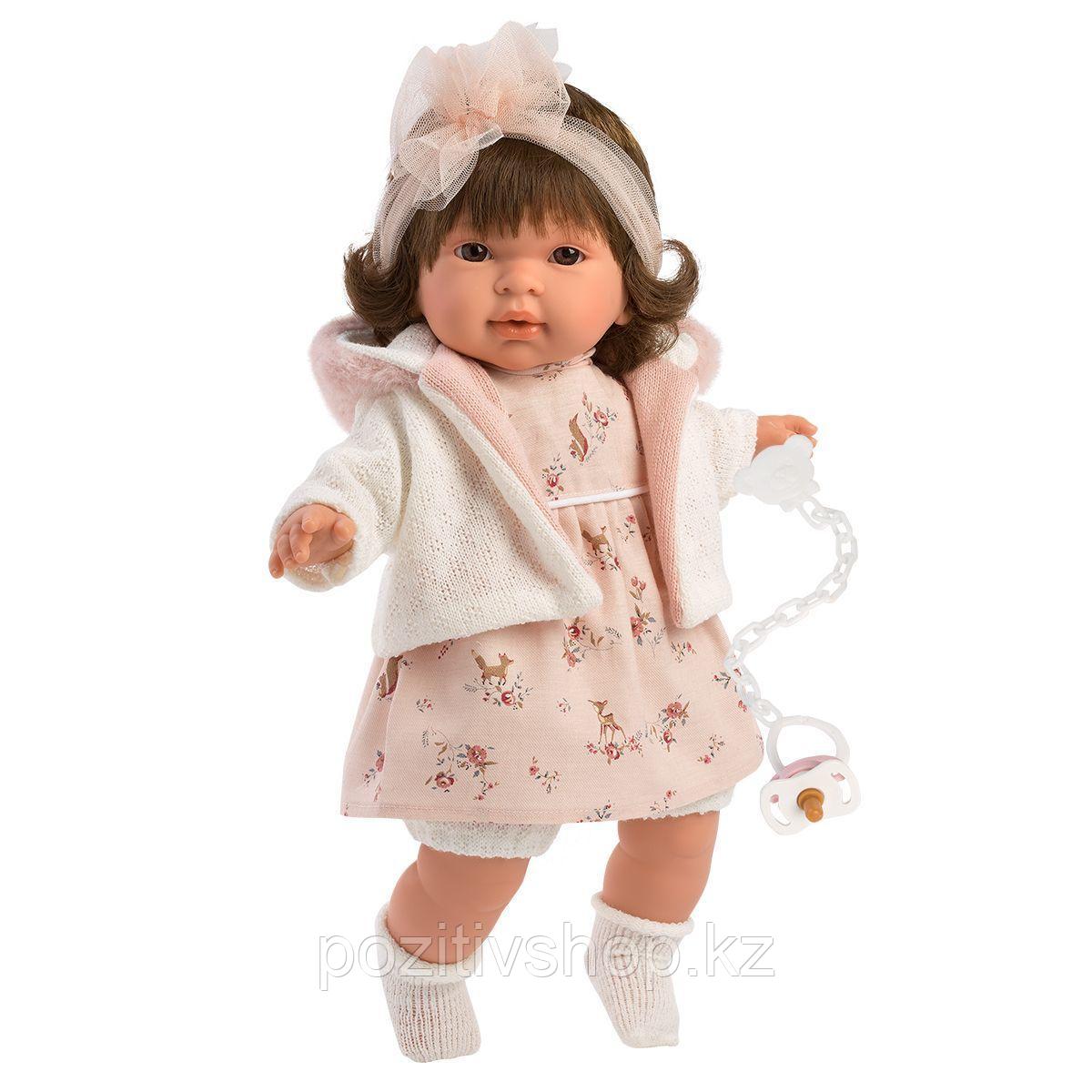 Кукла Llorens Пиппа 42 см., брюнетка в розовом жакете