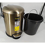 Урна с педалью с доводчиком, 8л,бронза H88076Q, фото 3