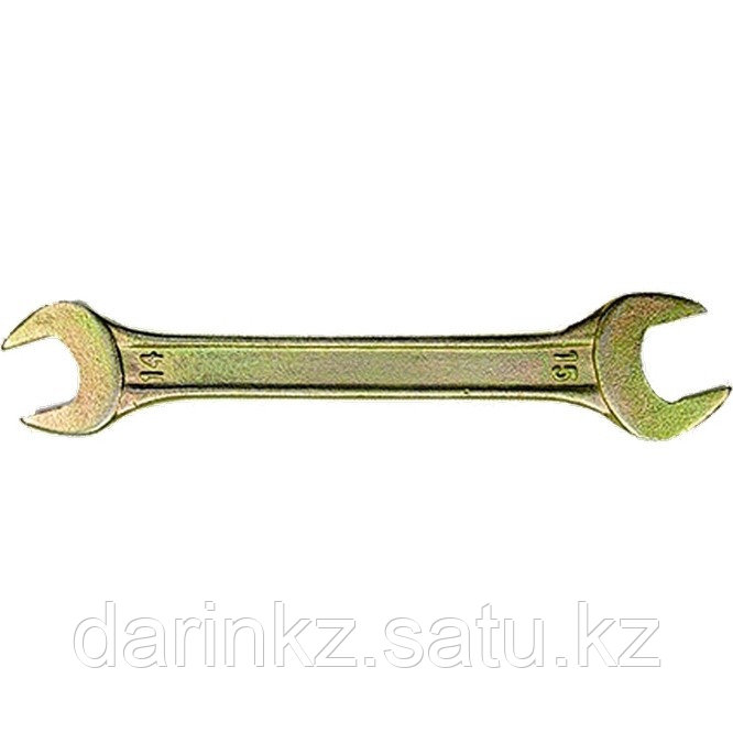 Ключ рожковый, 8 х 9 мм, желтый цинк Сибртех