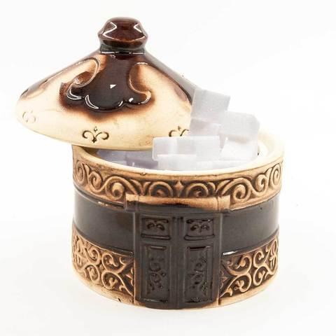 Чайный сервиз сувенирный с казахским орнаментом «Алтын бай» {10 предметов, на 6 персон, чайник-статуэтка} - фото 4 - id-p84639779