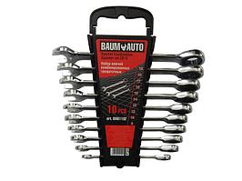 BaumAuto Набор ключей комбинированных трещоточных 10 предметов (8,10,12-19мм) в пласт. держателе BaumAuto