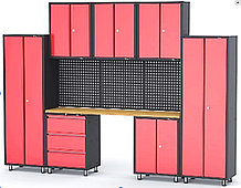 ROCKFORCE Комплект металлической гаражной мебели 11 предметов 460х2180х3330мм (шкаф навесной двухстворчатый 1