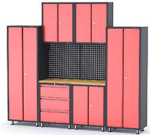ROCKFORCE Комплект металлической гаражной мебели 9 предметов 460х2180х2670мм (шкаф навесной двухстворчатый 1