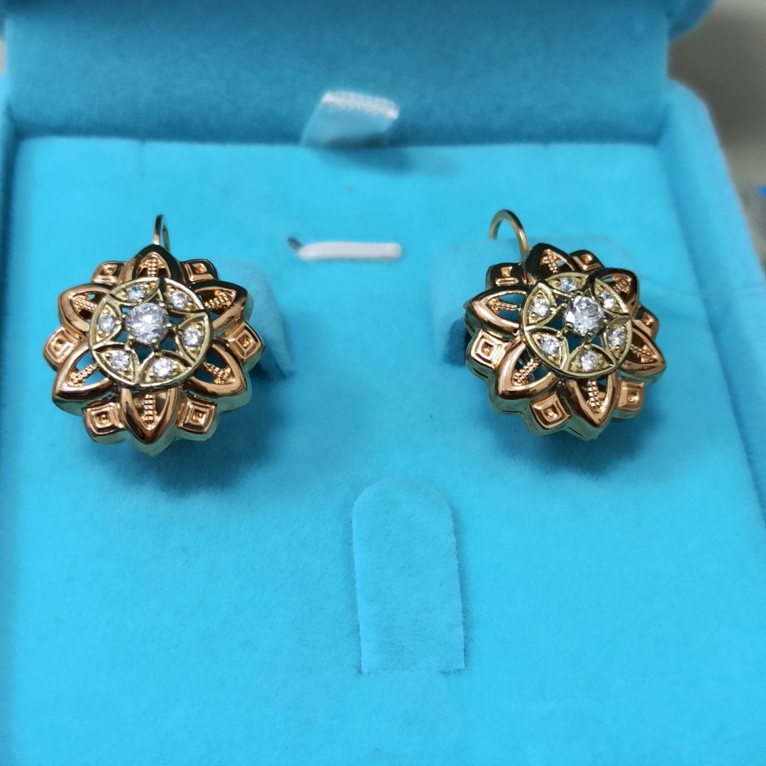 Серьги с фианитом